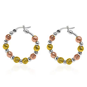 925 Silber Tricolor Ohrringe, ca. 3,00g