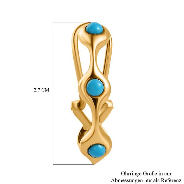 AA Sleeping Beauty T&uuml;rkis Ohrringe 925 Silber vergoldet ca. 0,80 ct. image number 6