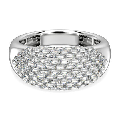 Wei&szlig;er Diamant P3 Ringe 925 Silber platiniert (Gr&ouml;&szlig;e 17.00) ca. 1,00 ct