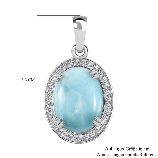 AA Larimar und Zirkon Anhänger - 13,64 ct. image number 6
