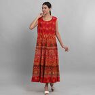 100% Baumwolle ärmelloses Kleid, Mandala Muster, Einheitsgröße, Rot image number 3