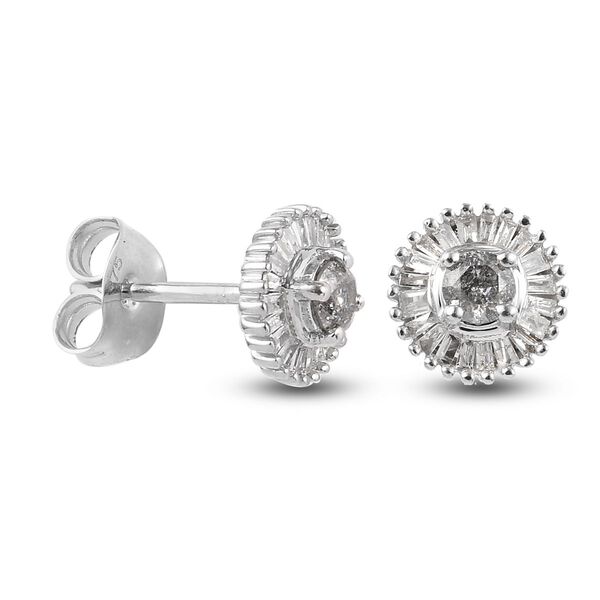 Diamant zertifiziert I2-I3 Ohrstecker 375 Wei&szlig;gold ca. 0,50 ct image number 4