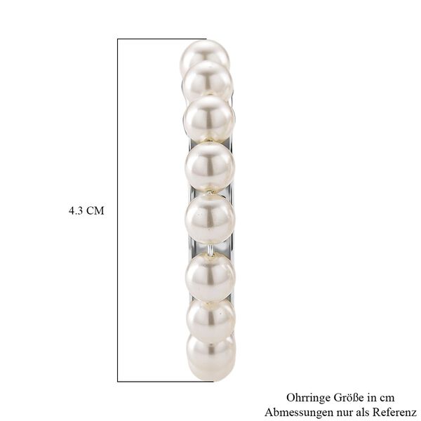 Wei&szlig;e Muschelkernperle (5-7 mm) Ohrringe, 316L Edelstahl image number 5