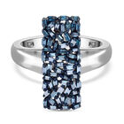 Blauer Diamant Ring, 925 Silber platiniert (Größe 18.00) ca. 0.50 ct