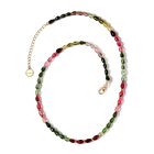 AAAA Mehrfarbig-Turmalin Halskette ca. 45 cm+ 5 cm extender, AGI zertifiziert, 750 Gold ca. 3,00 ct.