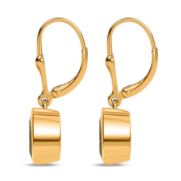 Natürliche Peridot Ohrringe, 925 Silber vergoldet, ca. 2.70 ct image number 5