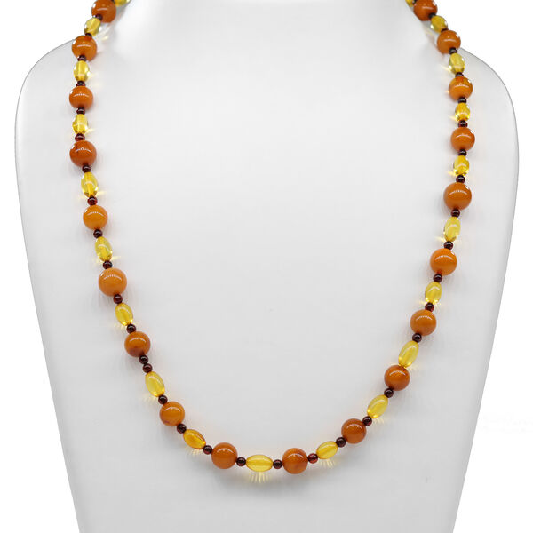 Nat&uuml;rliche, baltische Bernstein Halskette, ca. 54 cm, 925 Silber image number 0