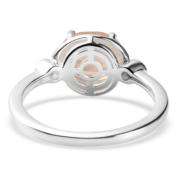 Morganit Triplett Quarz und Zirkon Ring 925 Silber  ca. 1,50 ct image number 5