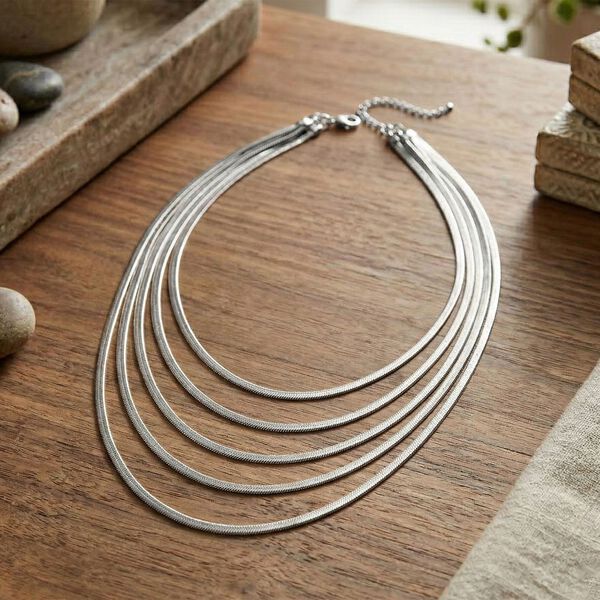 316L Edelstahl Halskette ca. 43 cm ca. 23,00g image number 1