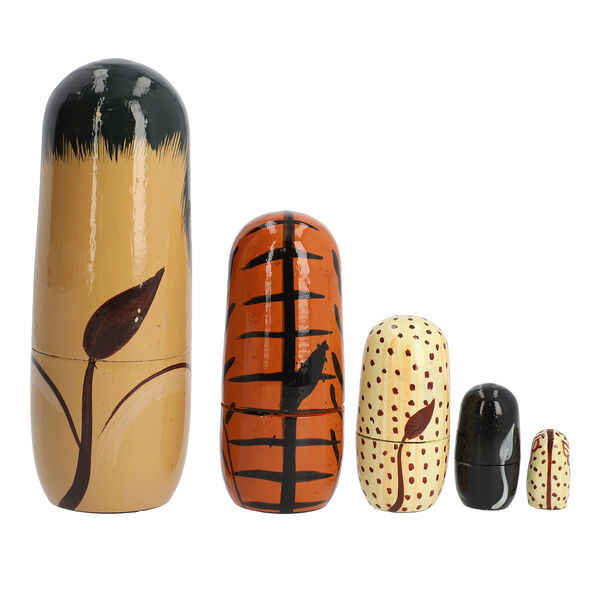 5er-Set Matroschka, Handbemalten Nistpuppen, L&ouml;wen image number 3
