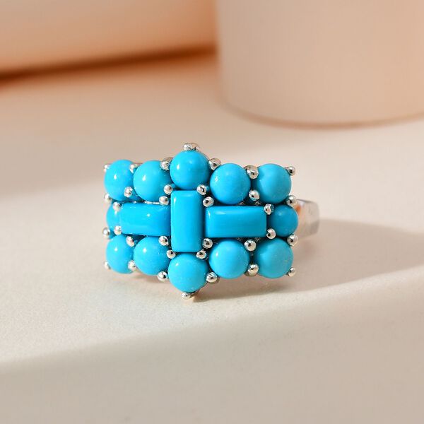 Amerikanischer, natürlicher Sleeping Beauty Türkis Bootsring - 4,62 ct. image number 2