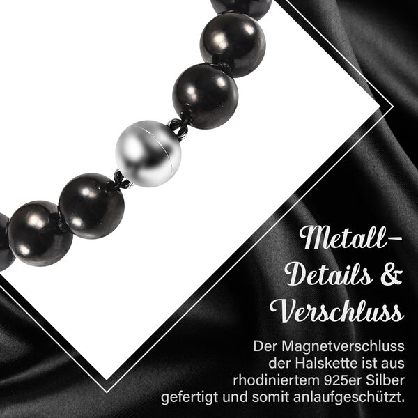 Runde Schungit-Perlen-Halskette image number 5