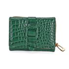 Stilvolle Geldbörse mit Krokodilprägung und RFID-Schutz, 11x8 cm, Grün