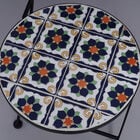 3er-Set - Mosaik-Tisch und 2 Mosaik-Stühle, Blumenmuster, Weiß-Orange-Blau  image number 4