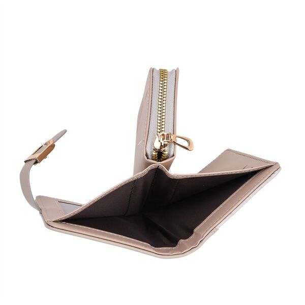 2-teiliges Geldb&ouml;rsen-Set im Krokopr&auml;gungs-Design, Lange Geldb&ouml;rse 20x10x3cm und Bifold-Geldb&ouml;rse 12x9x3,5cm, Grau image number 9