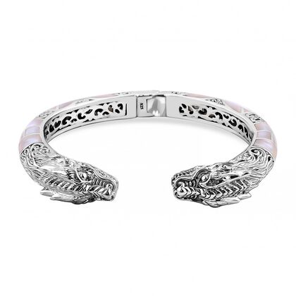 Perlmutt Armreif ca. 19 cm 925 Silber