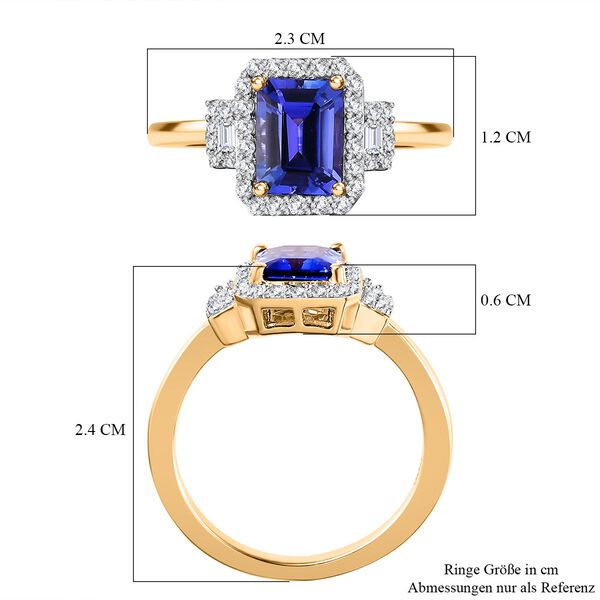 AA Tansanit and Diamant Ring in 585 Gelbgold - 2,07 ct. image number 7