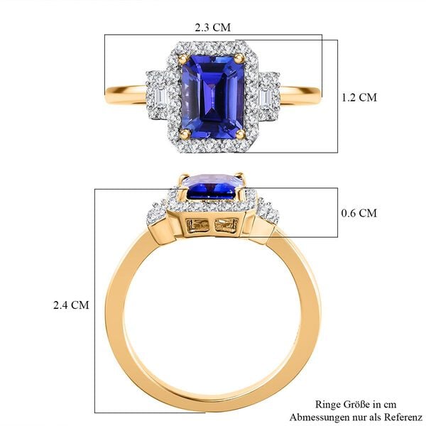 AA Tansanit and Diamant Ring in 585 Gelbgold - 2,07 ct. image number 7