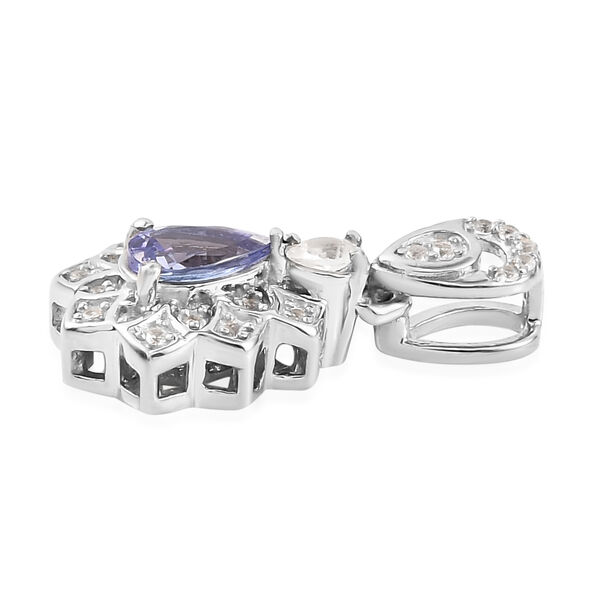 Tansanit und wei&szlig;er Zirkon-Anh&auml;nger - 0,67 ct. image number 4