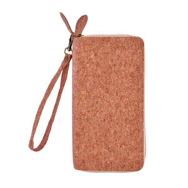 Kork-Brieftasche mit RFID Schutz, Gr&ouml;&szlig;e 19x4x10 cm, Altrosa