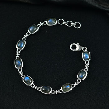 D'Joy AAA Labradorit Armband ca. 19 cm 925 Silber rhodiniert ca. 12,85 ct.