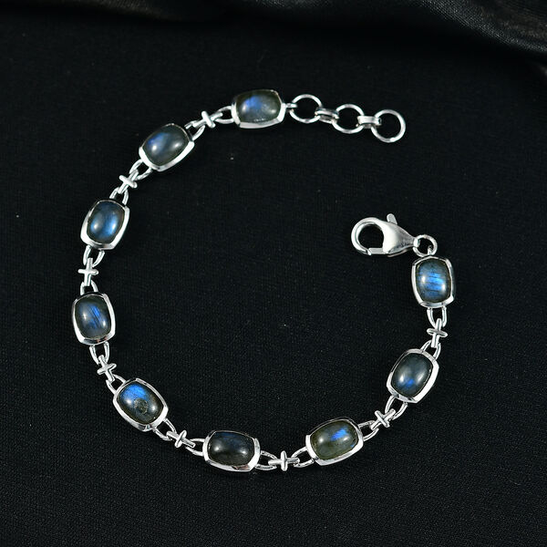 D'Joy AAA Labradorit Armband ca. 19 cm 925 Silber rhodiniert ca. 12,85 ct. image number 2