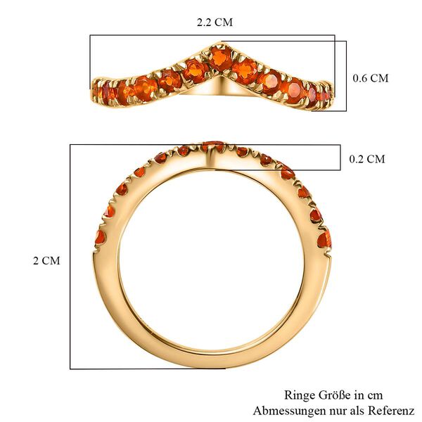 AA Feueropal Ring, 925 Silber Gelbgold Vermeil, (Gr&ouml;&szlig;e 19.00) ca. 0.43 ct image number 7