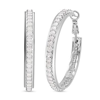 Wei&szlig;er Zirkonia mit Kristallbesatz Ohrringe, silberfarben