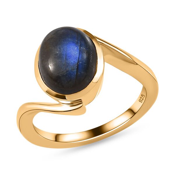 AAA Labradorit Ring 925 Silber 750 Gelbgold Vermeil (Größe 19.00) ca. 3,09 ct image number 5