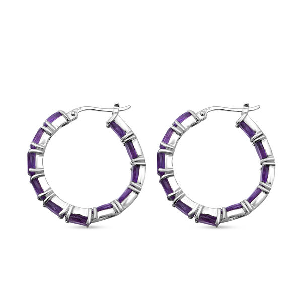 Afrikanische Amethyst-Creolen, 925 Silber platiniert ca. 9.46 ct image number 3