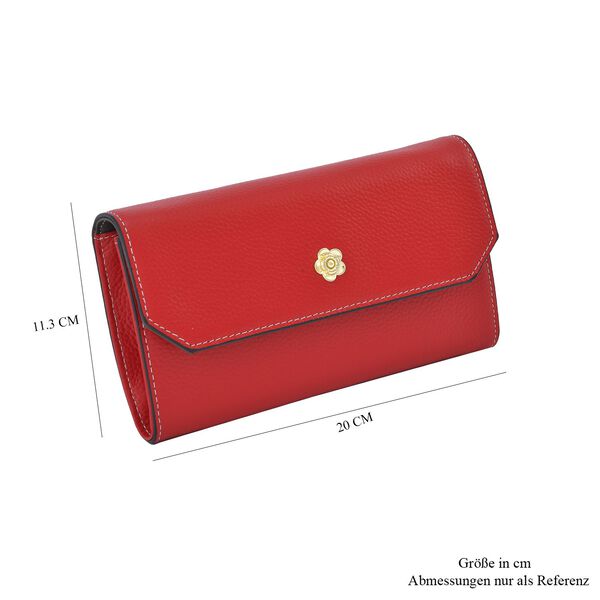 100% Echtleder Clutch mit RFID Schuz, 120 cm metall Riehmen, 20x12 cm, rot image number 7