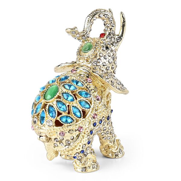 Dekorative Aufbewahrungsbox in Elefanten-Form, Blau image number 4