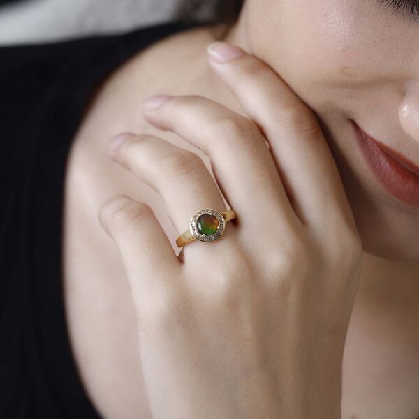 Ammolit und weißer Diamant-Ring - 1,28 ct. image number 3