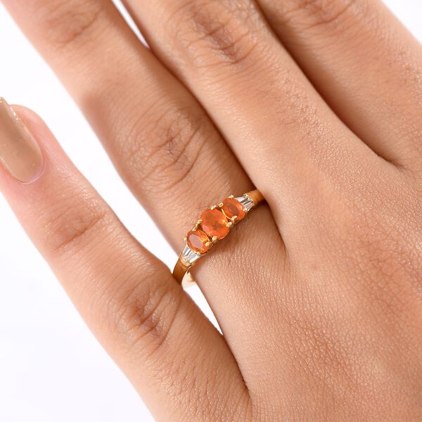 D'Joy AAA Blaze Feueropal und Zirkon Ring - 0,70 ct. image number 3