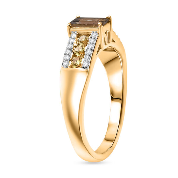 D'Joy AA nat&uuml;rlicher, goldener Tansanit, gelber Saphir und Moissanit Ring - 1 ct. image number 4