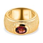 Roter Granat Ring, reines Messing vergoldet (Größe 19.00) ca. 1,49 ct