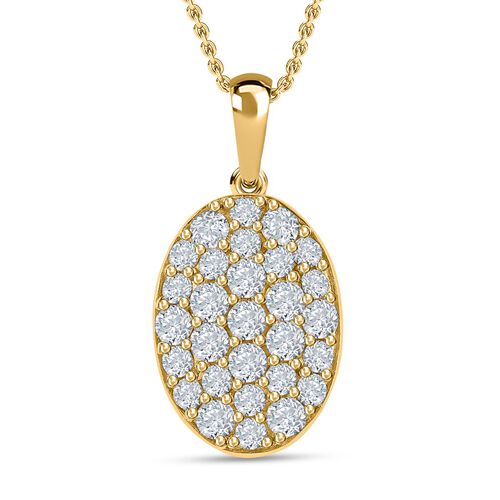 Moissanit Anhänger mit Kette, 925 Silber Gelbgold Vermeil ca. 1.16 ct image number 0