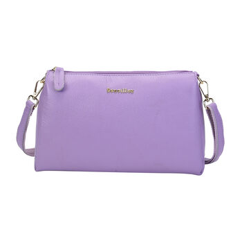 Sencillez Crossbody Tasche aus echtem Leder,  Gr&ouml;&szlig;e 28x9x17 cm, Lila