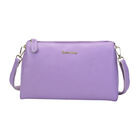 Sencillez Crossbody Tasche aus echtem Leder, Größe 28x9x17 cm, Lila