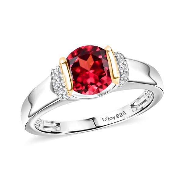 D'Joy 2er-Set Labor Padparadscha Saphir und Zirkon zweifarbiges Schmuckset - 4,94 ct. image number 4