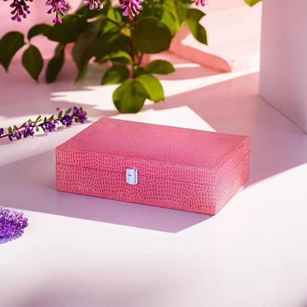 Premium Schmuckbox mit Silberpoliertuch, 32x20x8,7 cm, Rosa image number 10