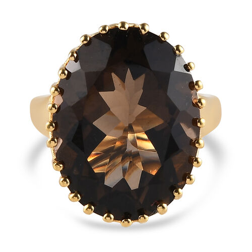 Rauchquarz-Ring, 925 Silber vergoldet  ca. 16,22 ct image number 0