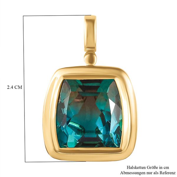 Aqua Terra Costa Quarz Triplett-Solit&auml;r-Anh&auml;nger, 925 Silber vergoldet, 6,68 ct. image number 5