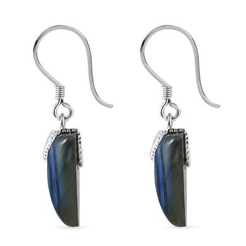 D'Joy AAA Labradorit Ohrringe 925 Silber rhodiniert ca. 26.40 ct