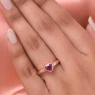 Afrikanischer Rubin Herz-Ring, (Fissure gefüllt), 925 Silber rosévergoldet image number 2