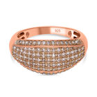 Natürlicher Champagner Diamant Ring, 925 Silber Roségold Vermeil (Größe 20.00) ca. 0.50 ct