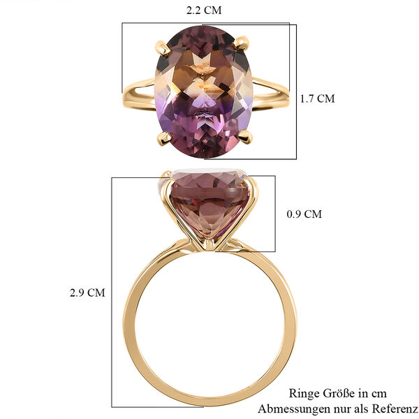 AA Premium Ametrin-Ring, 375 Gelbgold  ca. 9,28 ct image number 7
