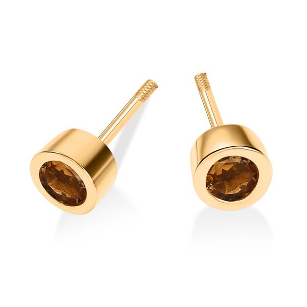 Citrin Ohrringe, 925 Silber 750 Gelbgold Vermeil - 0,57 ct. image number 6