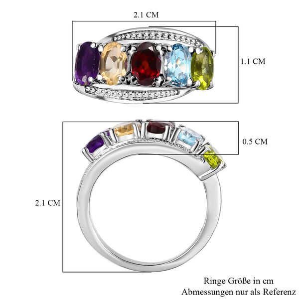 Mehrfarbiger Ring, Edelstahl, (Gr&ouml;&szlig;e 16.00) ca. 2.53 ct image number 6