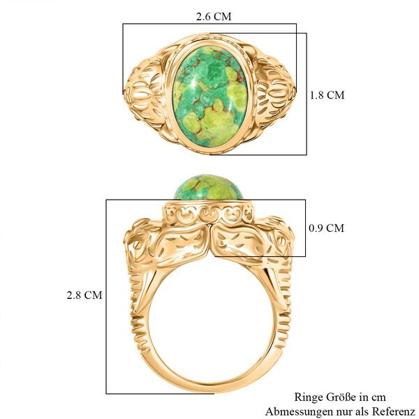 Gr&uuml;nes T&uuml;rkis Ring Nickelfreies Messing (Gr&ouml;&szlig;e 19.00) ca. 4,43 ct image number 7